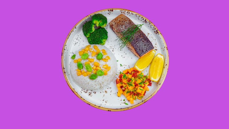 Lime Salmon Mango Salsa And Sushi Rice